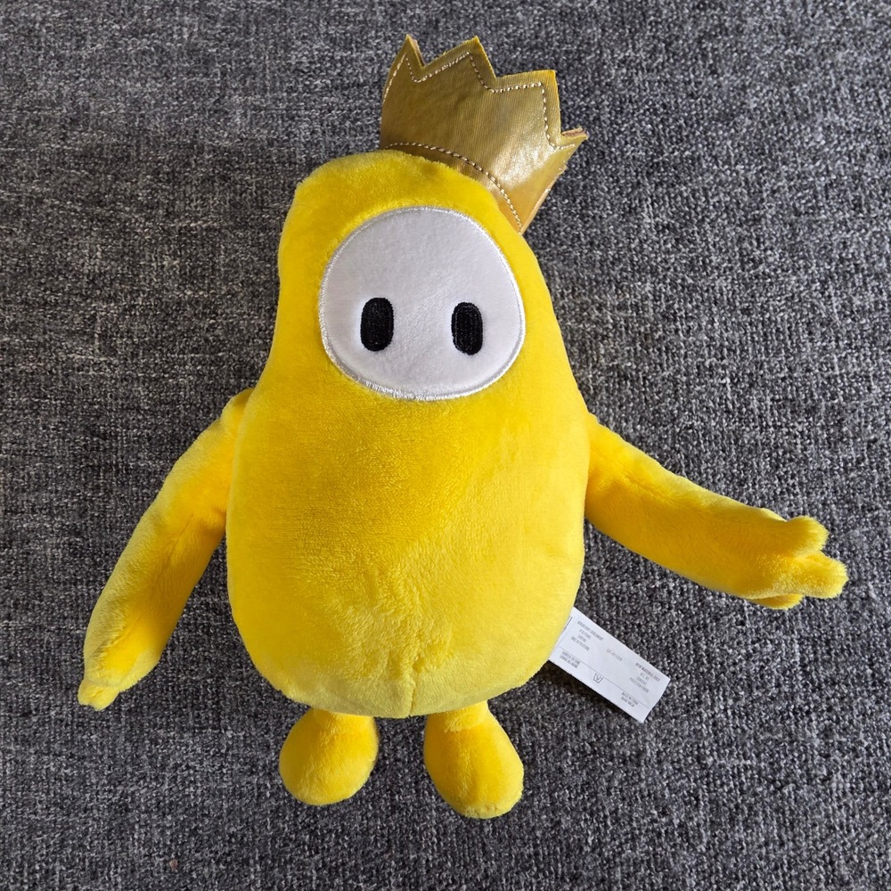 Fall Guys Original Yellow Bean 8" Plush Gold Crown Moose Toys Video Game Stuffed